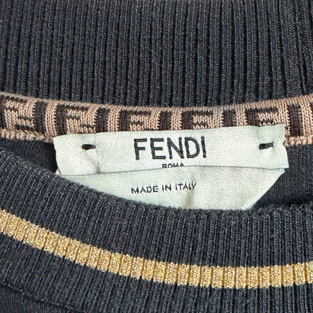 Fendi Black Embroidered Sweatshirt Sz. S - Picture 4 of 5